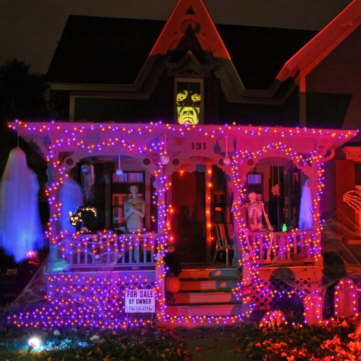 Halloween LED String Lights | Purple & Orange Battery Fairy Lights