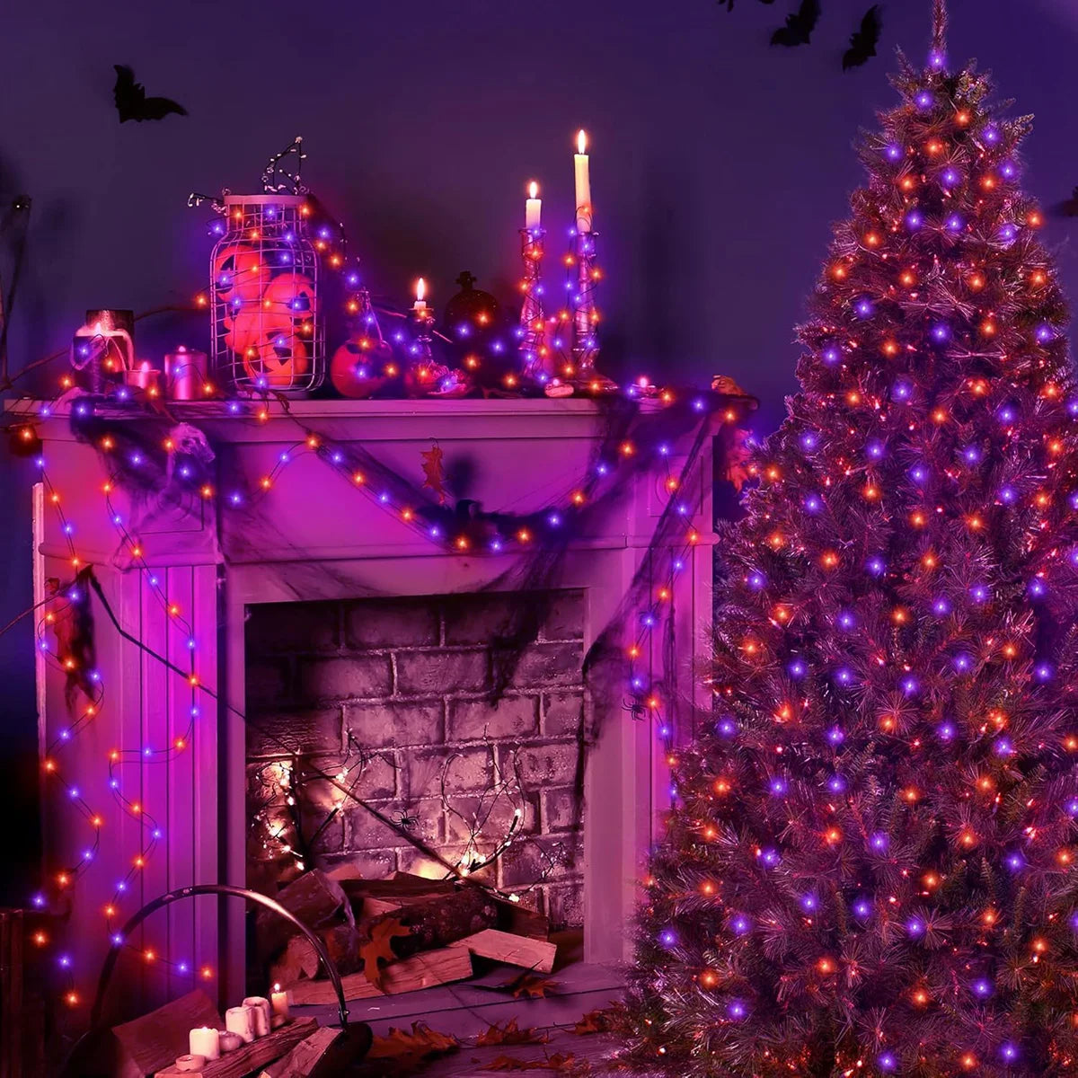 Halloween LED String Lights | Purple & Orange Battery Fairy Lights