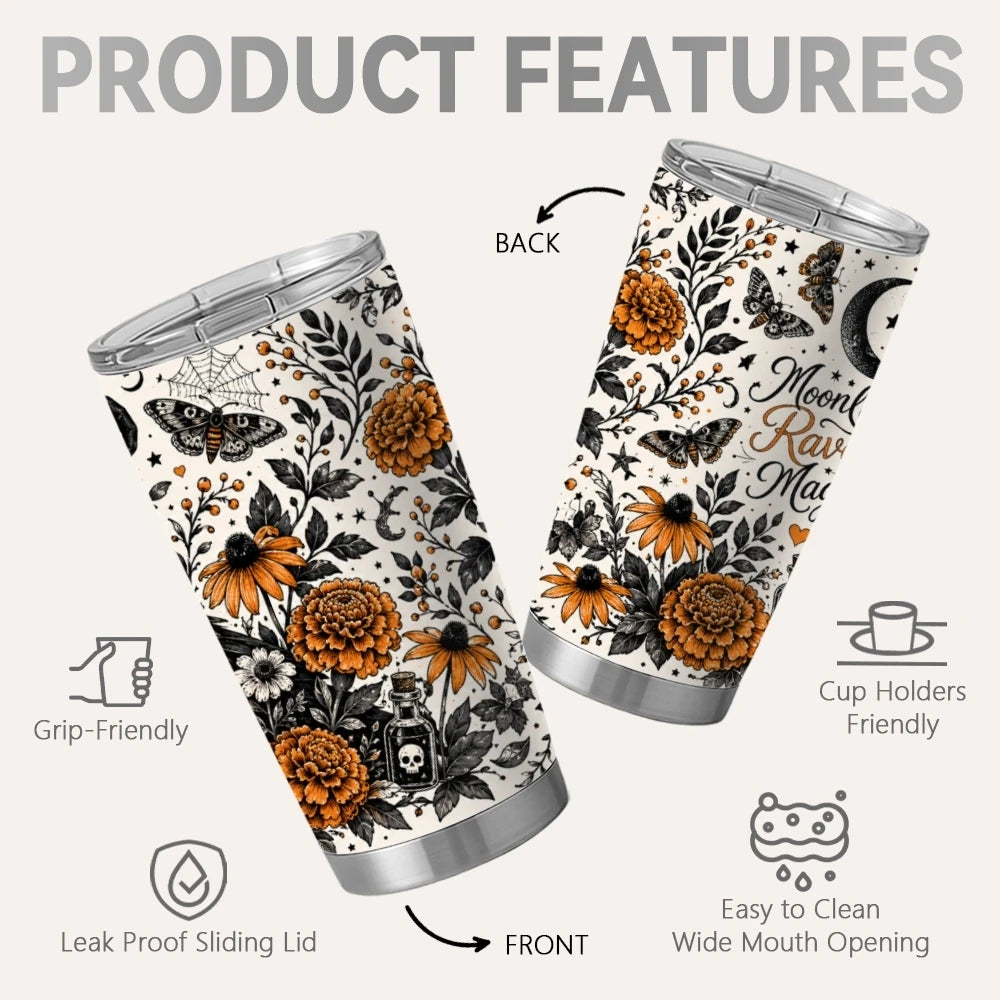 Gothic Botanicals Insulated Tumbler | 20oz Stainless Steel Travel Mug